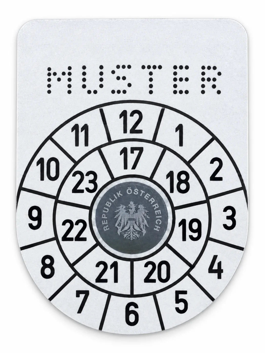 Pickerl – Muster einer §-57a-Begutachtungsplakette